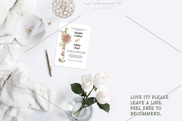Floral Wedding Invitation in Wedding Templates - product preview 1