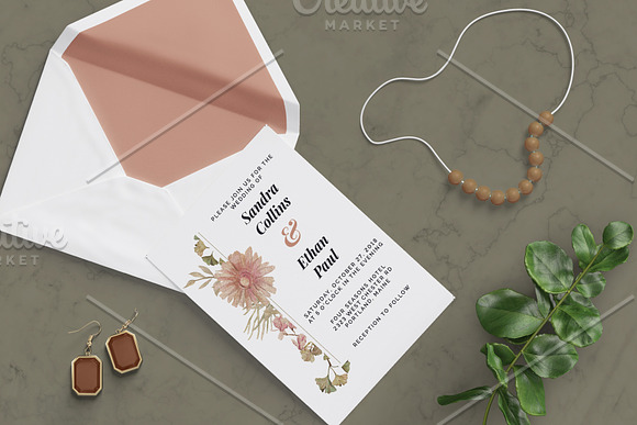 Floral Wedding Invitation in Wedding Templates - product preview 3