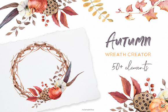 Watercolor Autumn Bundle-85% off in Illustrations - product preview 1
