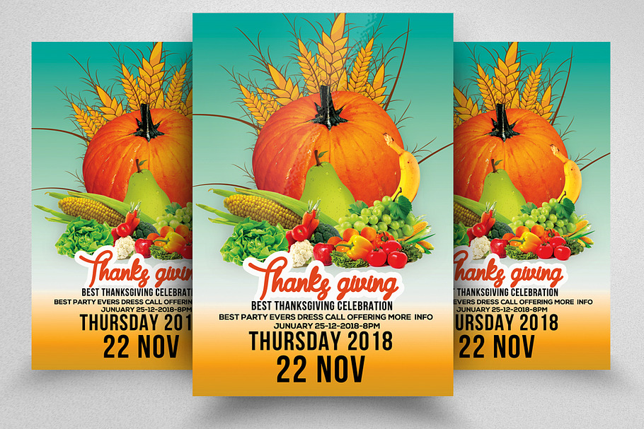 Thanksgiving Psd Flyer Templates