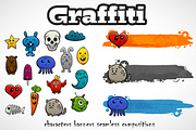 Graffiti characters vector set