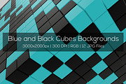 Blue and Black Cubes Backgrounds