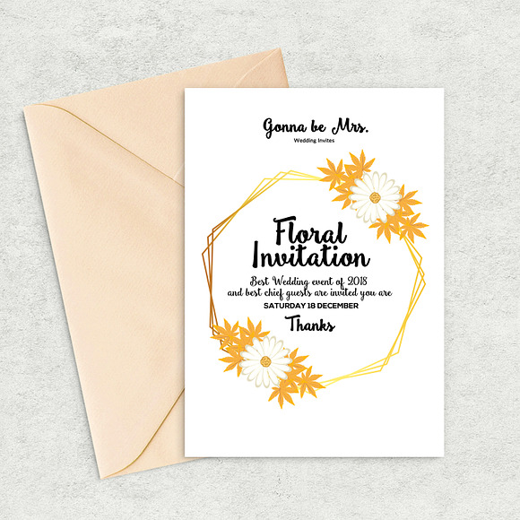 Wedding Floral Invites Templates in Wedding Templates - product preview 1