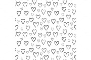 Hearts sketch seamless pattern