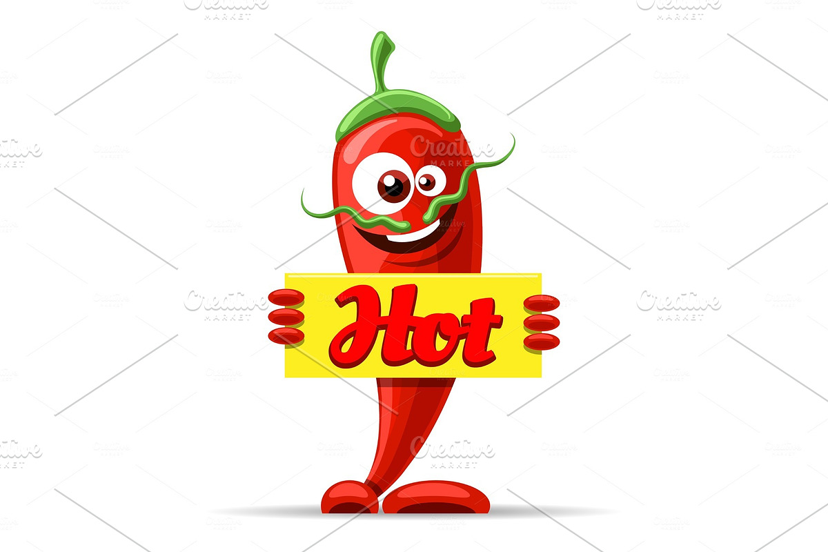 Mexican pepper cartoon character in Illustrations - product preview 8