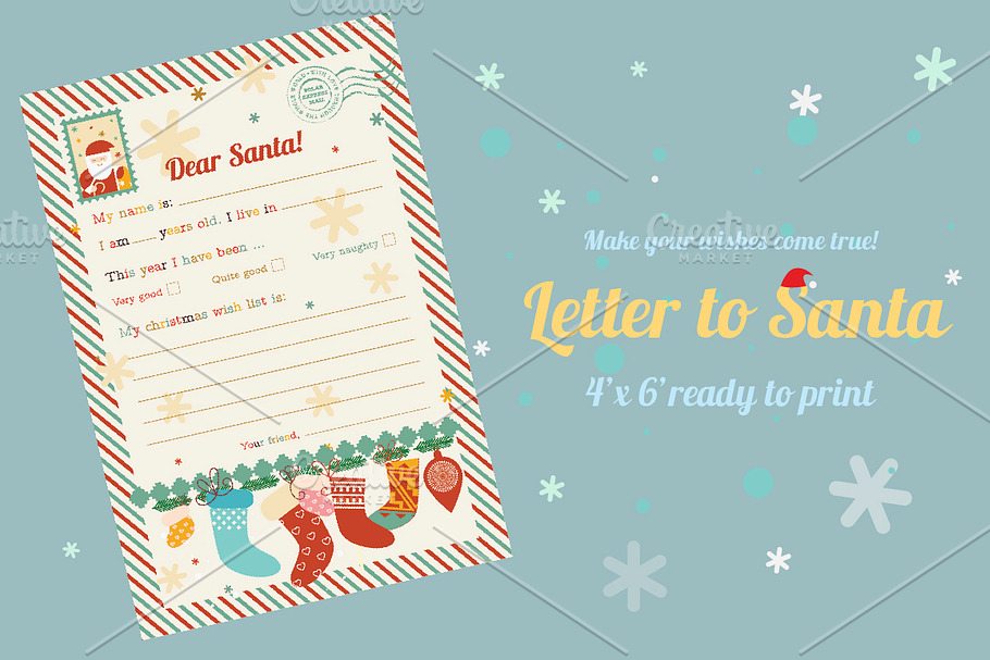 Letter to Santa/wish list in Postcard Templates - product preview 8