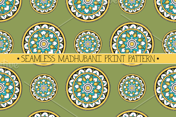 Seamless Madhubani Print Pattern in Patterns - product preview 1