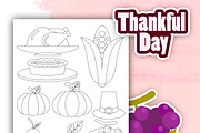 Kitten Thankful Day Coloring Pages