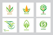 Abstract Green Nature Logo Set