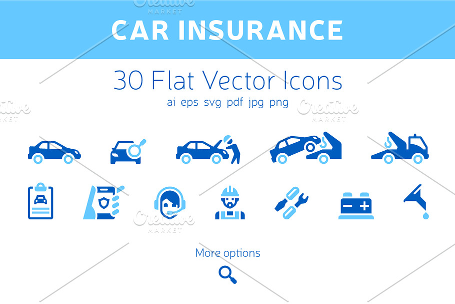 Car Insurance Icons in Car Icons - product preview 8