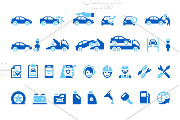 Car Insurance Icons in Car Icons - product preview 1