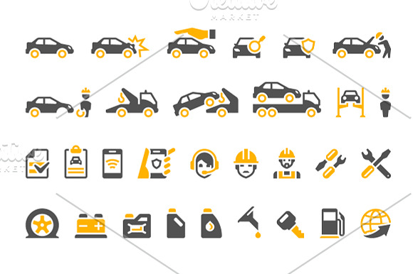 Car Insurance Icons in Car Icons - product preview 2