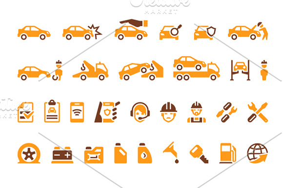 Car Insurance Icons in Car Icons - product preview 3