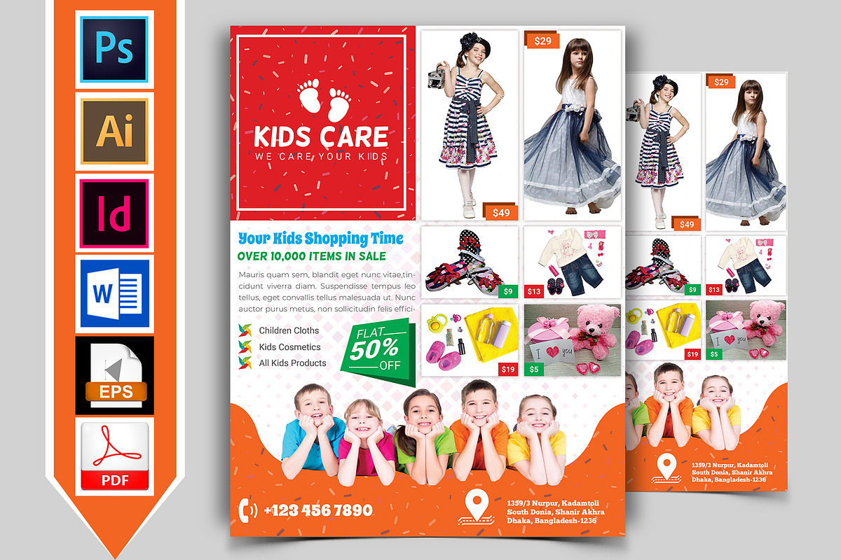 Kids Fashion Shop Flyer Vol-03 in Flyer Templates - product preview 8