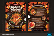 Thanksgiving Dinner Flyer + Menu
