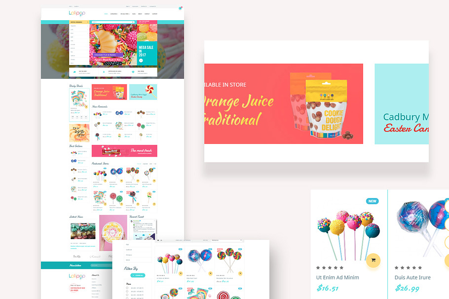 LEO LOLLIPOP - CANDY, SWEET, FOOD SH in Bootstrap Themes - product preview 8