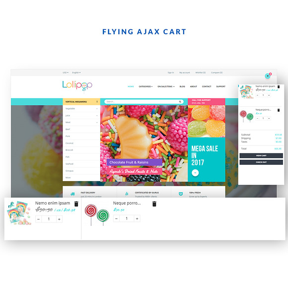 LEO LOLLIPOP - CANDY, SWEET, FOOD SH in Bootstrap Themes - product preview 6