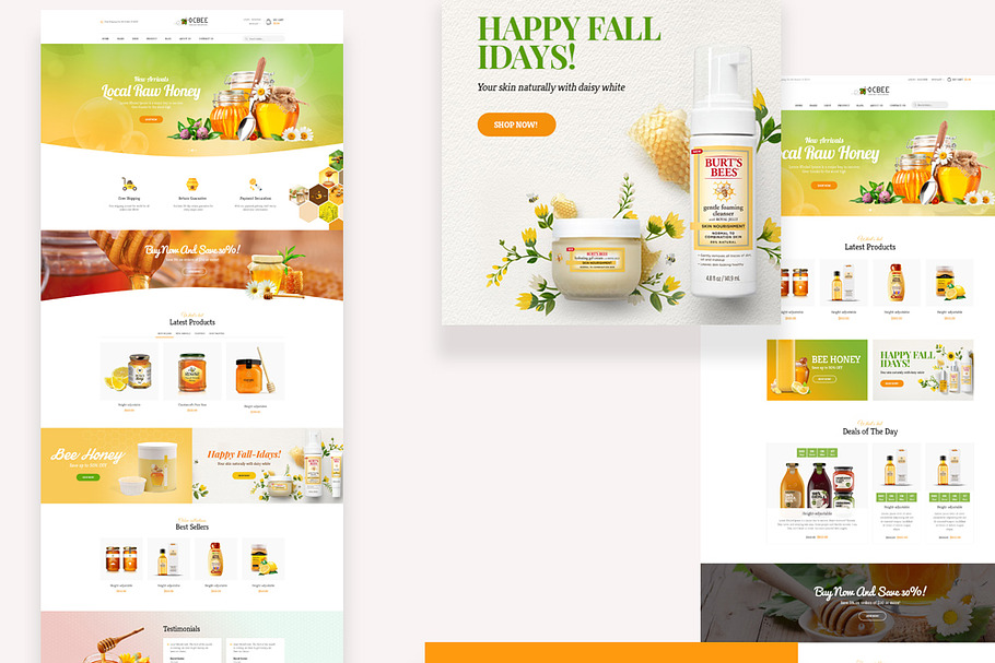 BOS OCBEE - HONEY, FOOD, BEAUTY in Bootstrap Themes - product preview 8