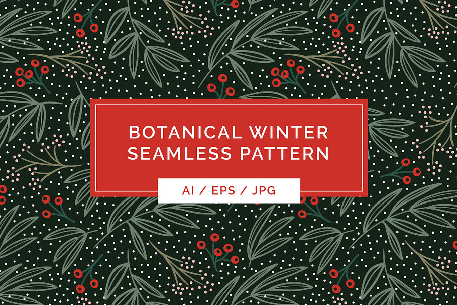 Botanical Christmas Background in Patterns - product preview 8