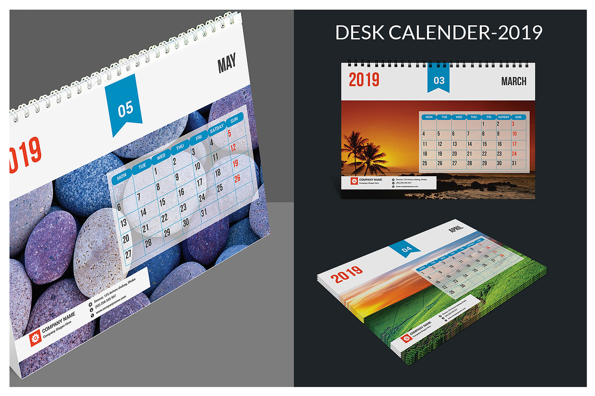 Desk Calendar-2019 in Stationery Templates - product preview 8