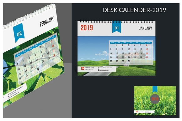 Desk Calendar-2019 in Stationery Templates - product preview 2