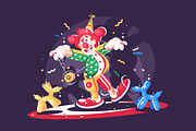 Circus show with cute clown 