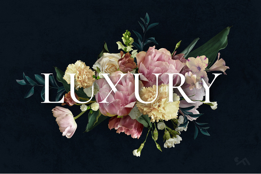 Luxury - REAL flowers' clipart set in Illustrations - product preview 8
