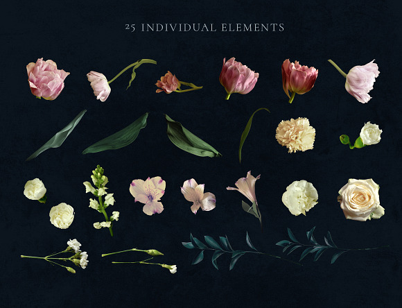 Luxury - REAL flowers' clipart set in Illustrations - product preview 4