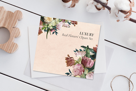 Luxury - REAL flowers' clipart set in Illustrations - product preview 5