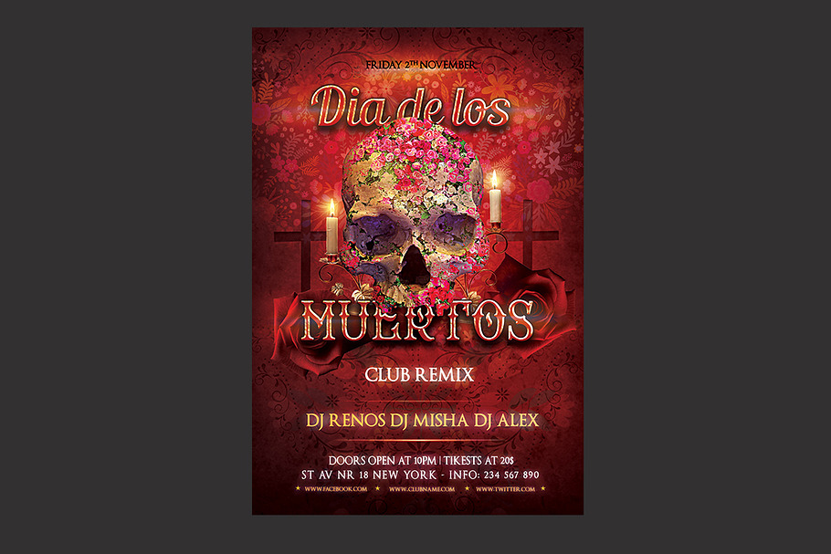 Dia De Los Muertos Flyer 