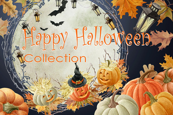 Halloween watercolor Collection in Graphics - product preview 4