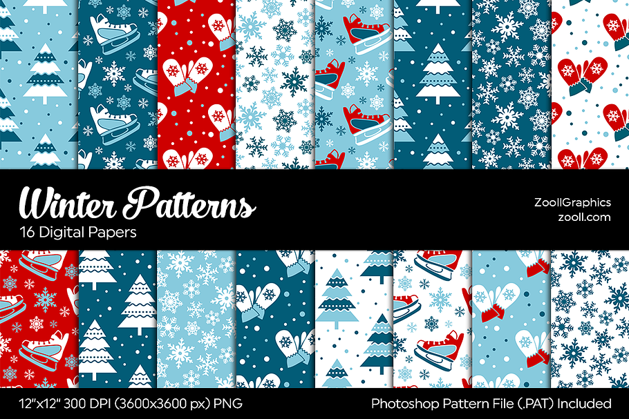 Winter Digital Papers in Patterns - product preview 8