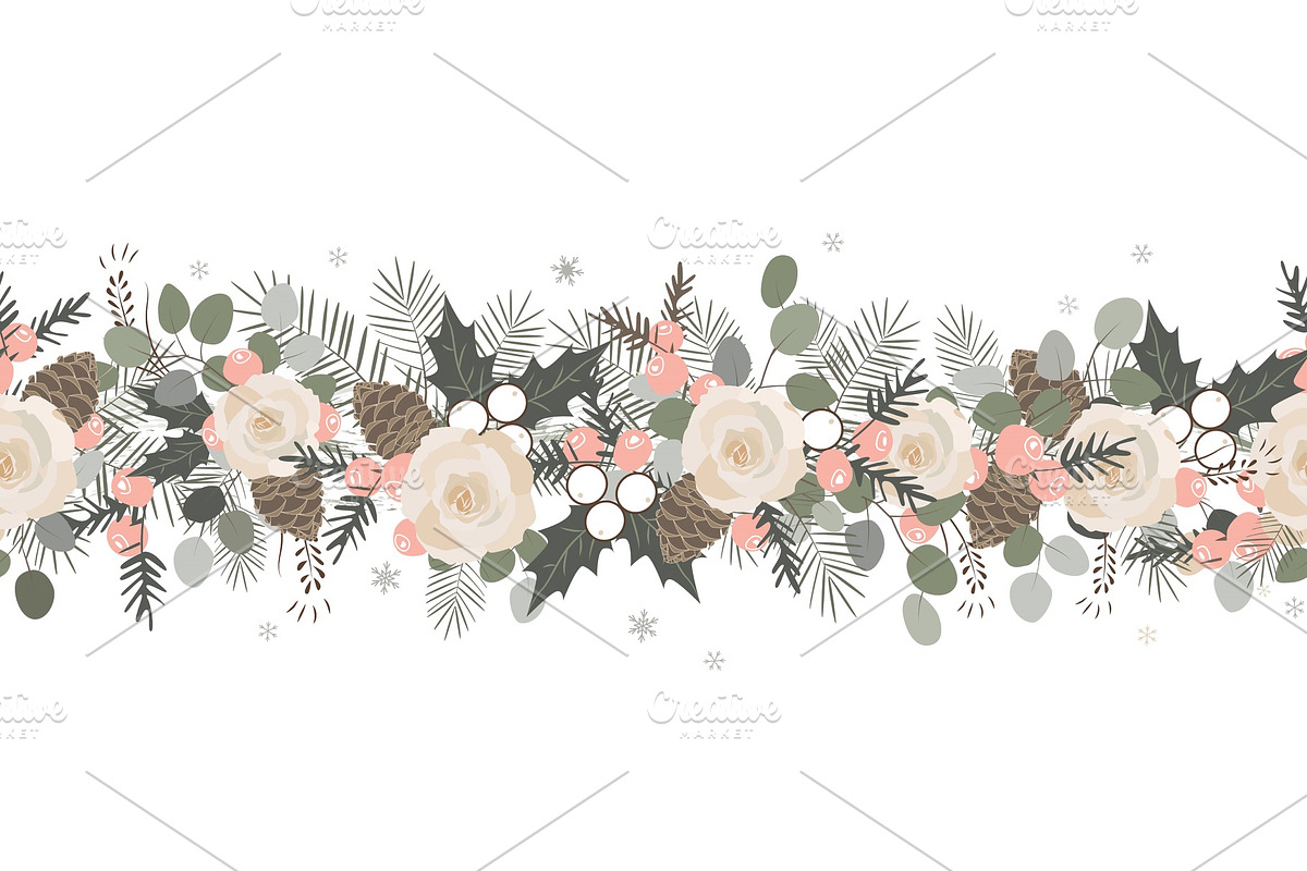 Christmas seamless garland. Vector in Objects - product preview 8