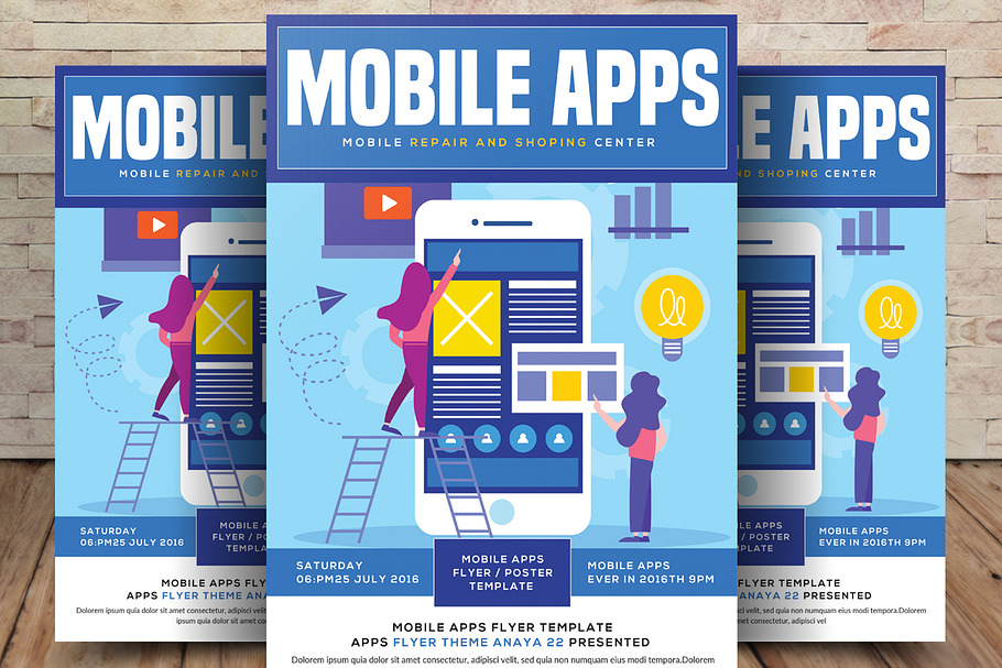 Mobile App Flyer in Flyer Templates - product preview 8