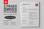 2 Pages Swiss Resume | Extended Pack