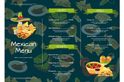 Vector cartoon mexican food cafe or