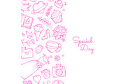 Vector doodle wedding with place for