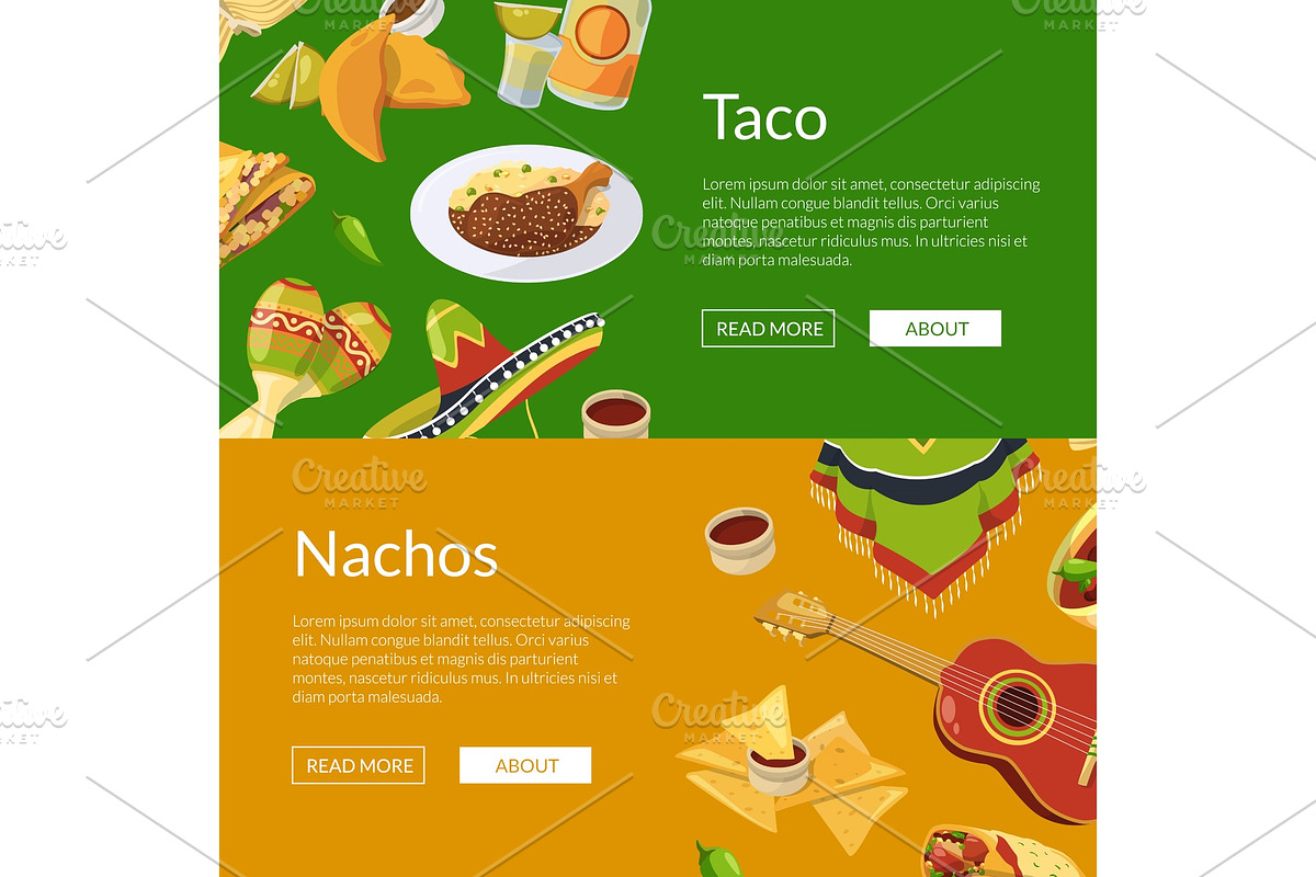 Vector cartoon mexican food web in Graphics - product preview 8