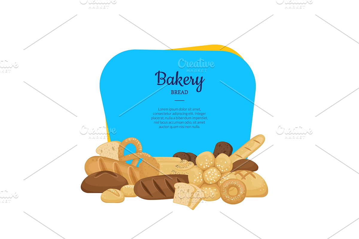 Vector cartoon bakery elements frame in Graphics - product preview 8