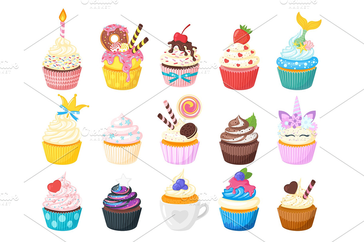 illustration of sweet cupcake in Objects - product preview 8
