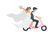 newlyweds on skooter