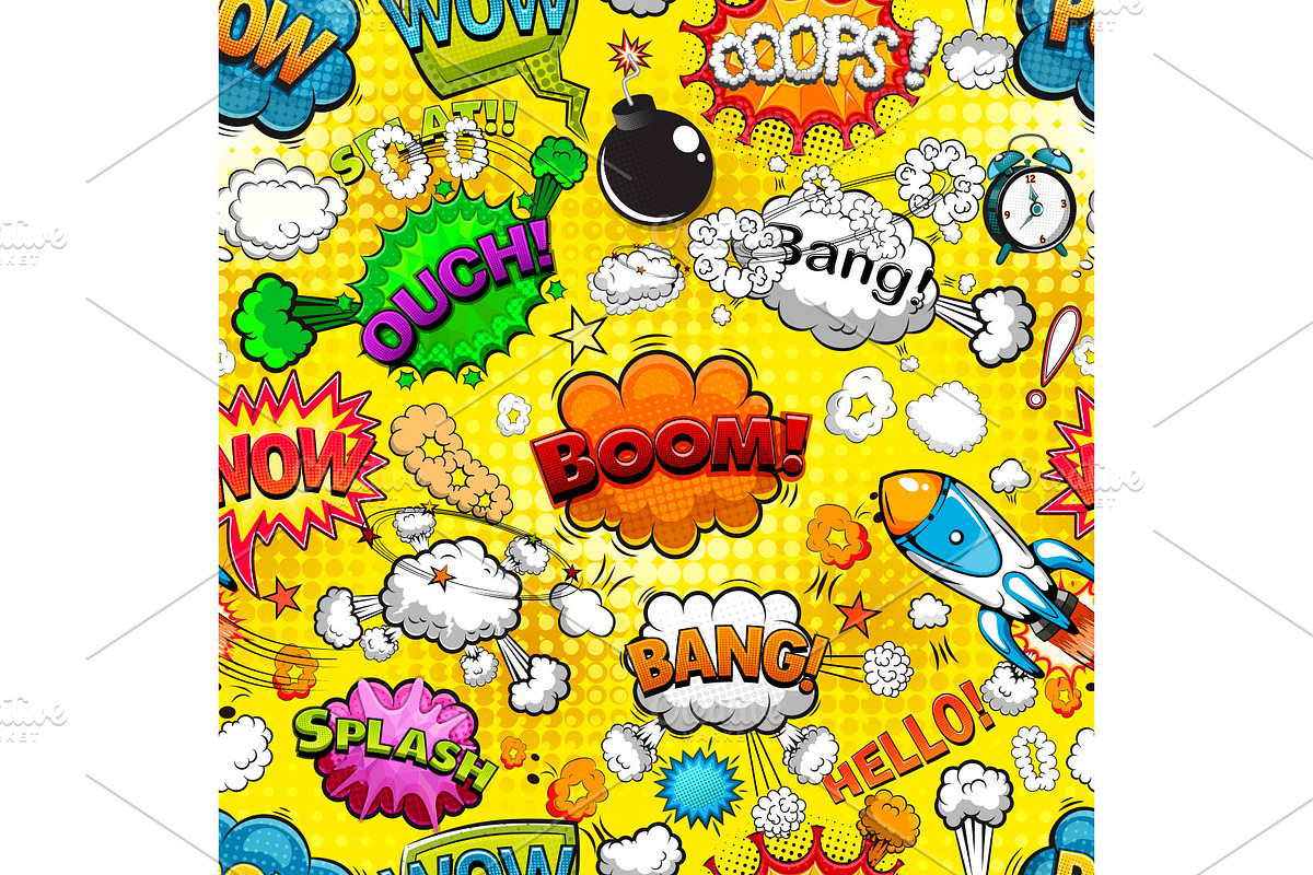 Comic speech bubbles pattern in Patterns - product preview 8