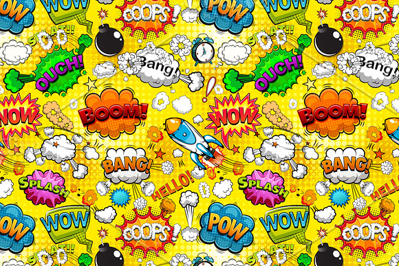 Comic speech bubbles pattern in Patterns - product preview 1
