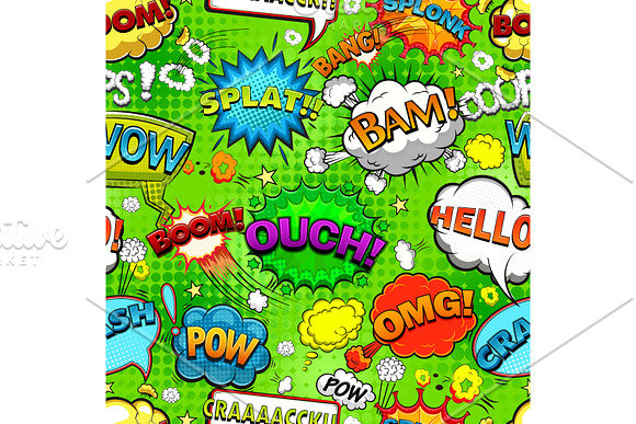 Comic speech bubbles pattern in Patterns - product preview 1