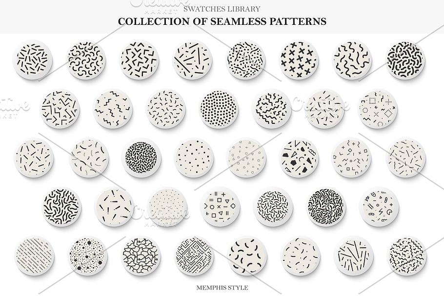 Seamless memphis vector patterns in Patterns - product preview 8