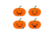 Emoji halloween pumpkin set
