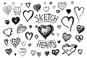 Set of hearts. Doodle