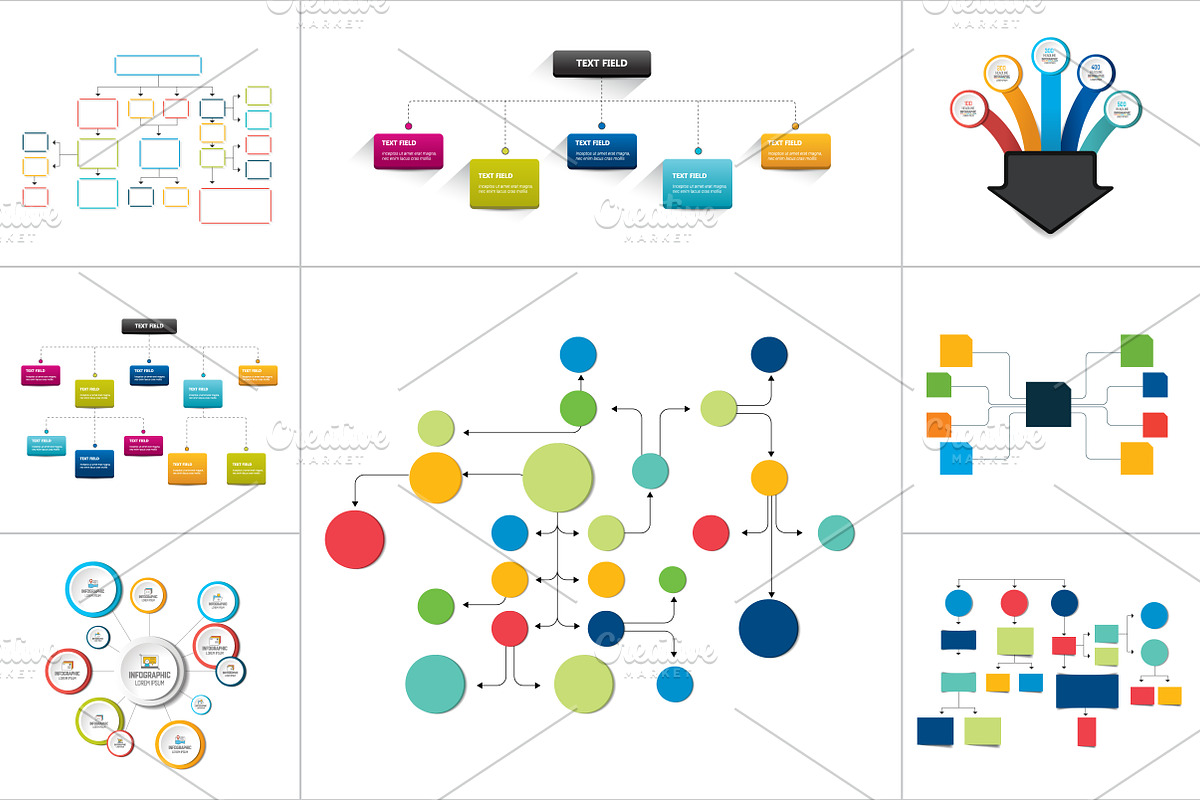 Fowcharts schemes, diagrams. in Illustrations - product preview 8