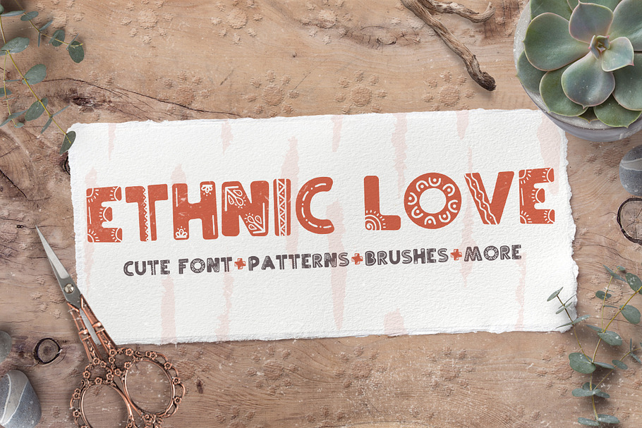 Ethnic love font BUNDLE+ 40 ELEMENTS