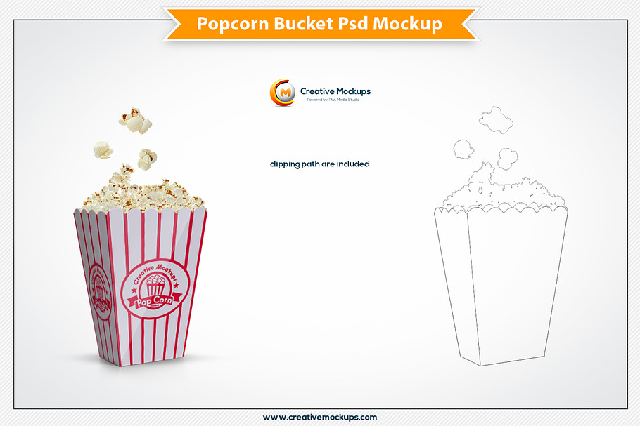 Download Popcorn Bucket Mockup Template | Creative Product Mockups ~ Creative Market
